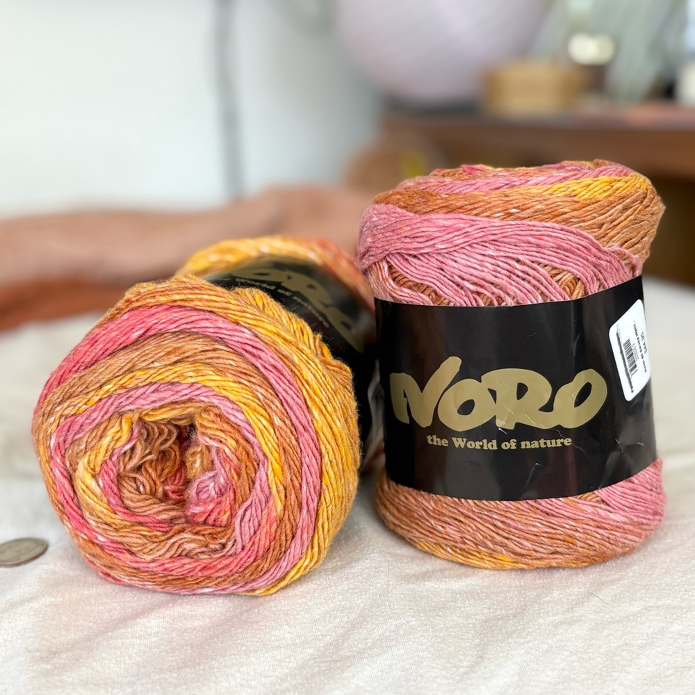 noro geshi 8 - wool/silk pink yellow orange gradient yarn - 200g nwt